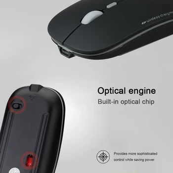 Ultra Tanek 400-1600CPI 2.4 G Wireless Mouse Mini Brezžična Tiho Miško USB Polnjenje Miško za Office RAČUNALNIK Namizni Računalnik Prenosni računalnik
