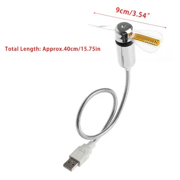 USB Led Pripomoček Prilagodljiv 40 CM USB Pogon Hlajenje LED Utripa Ura Zaslon Funkcija Ura Fan # K400Y #