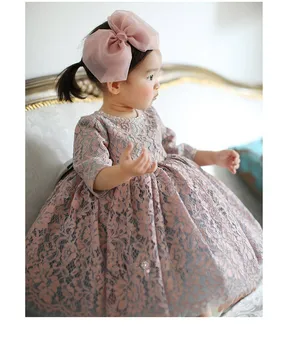 Vintage Beaded Baby Girl Oblačenja Krst Obleke za Dekleta 1. letnik rojstni dan poroka, Krst otroka, dojenčka oblačila bebes