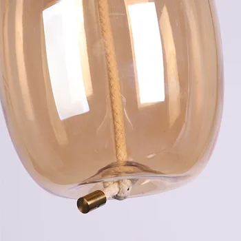 Vintage Led obesek lučka vrv žarnica Oranžna stekla Svetilk industrijske obesek luč za kuhinjo, jedilnico, jasni glas vzmetenje lučka