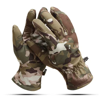 Vojaške Taktične Rokavice Polno Prst Športih na Prostem Toplo Runo Rokavice Zimske Moške Prikrivanje Windproof Anti-skid Jahanje Rokavice
