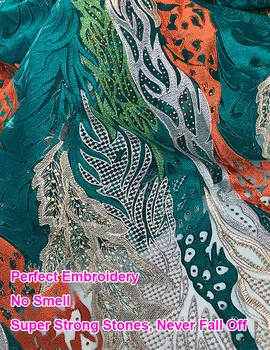 Vrh razreda Koreja Čipke fantastično mehko Afriške francoski šivanje čipke Švicarski Buba tkanine za praznovanje aso ebi 5 metrov visoke kakovosti