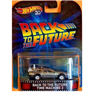 Vroče Kolesa 1/64 Avto Nazaj v Prihodnost Time Machine 2 Movie'car Pravi Vožnje Kovinski Diecast Model Avtomobila