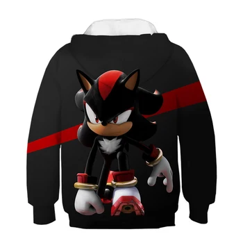 Vroče Kul Black Sonic Hedgehog 3D cartoon Otroci Hoodies za fante otroška Majica Fantje Dekleta Priložnostne otroška oblačila puloverju