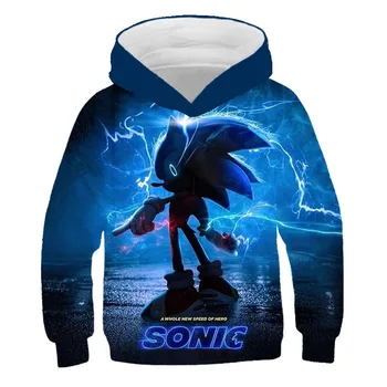 Vroče Prodati Sonic Hedgehog Hoodies Teen Za Dekleta Majica Sonic Kostum Plus žamet Baby Fantje Oblačila z Dolgimi Rokavi Pulover