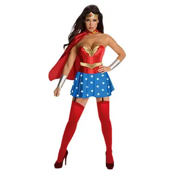 Vroče Ženske Superhero Cosplay kostumi za noč Čarovnic Dame Super Punca DianCosplay Obleka, Obleka Halloween maskiranje