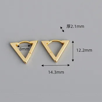WANTME Nov Prihod Minimalističen Geometrijske Trikotnik Stud Uhani za Ženske do leta 2020 Pravi 925 Sterling Srebro Stranka Nakit Darilo