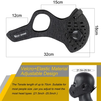 WEST KOLESARJENJE Šport Masko MTB Kolo Usposabljanje Masko PM2.5 Preprečevanje Onesnaževanja Oglje, Ki S Filter Stroj Kolesarjenje Masko