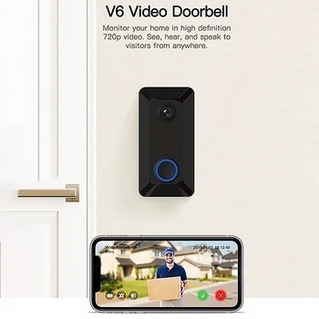 WIFI Video Zvonec Fotoaparat Two-Way Audio Night Vision širokokotni Objektiv Smart Security Vrata Bell