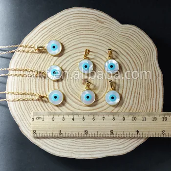 WT-N535 Trgovini modna ogrlica naravnih lupini obesek z zlato krog oči preprost obesek ogrlice za ženske, darilo