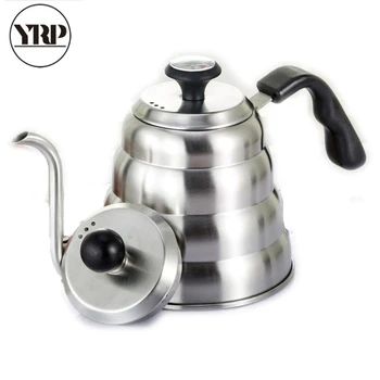 YRP1200ml kapljično, aparat za kavo filter geyser iz nerjavečega jekla lonci Z termometer gooseneck grelnik vode barista orodja kuhinjski pripomoček