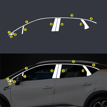 Za Renault Captur 2019-Danes Avtomobilov Avto Styling Zunanje Okno Sequins Dekoracijo Nalepke Okvir Pokrova Avtomobile Dodatki
