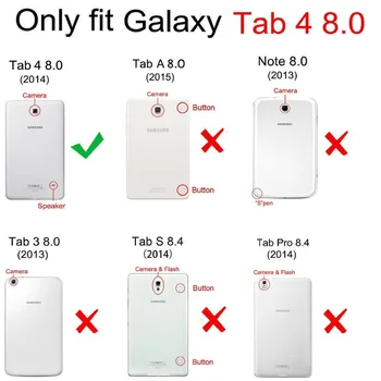 Zavihek 4 SM-T330 T331 tablet pametno knjigo kritje primera - Ultra Tanek Pokrovček za Samsung galaxy Tab 4 8.0 SM-T330 T331 magnet Primeru zaprtja