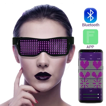 Čarobno Bluetooth, LED Party Očala APP Nadzor Svetilnosti Očala EMD DJ Električni Zlogov Sijaj Stranka Dobave Padec Ladijskega prometa