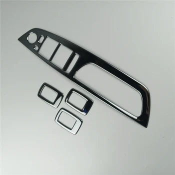 Črna Vrata Avtomobila Armrest Plošča Dekoracijo Nalepke Za BMW X5 E70 X6 E71 2008-iz Nerjavečega Jekla Steklo za Dviganje Trim Gumbi