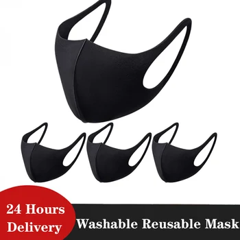 Črni Bombaž Usta Masko za enkratno uporabo Dustproof Stroj Masko Kolesarski Tabor Mascarillas Windproof Odraslih Unisex Usta-žarilna