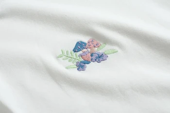 Ženske Bele Dolge T-shirt Kratek Rokav Kariran zvezal Srčkan Zajec Vezenje 2018 Poletje Novo Cotton Tee Shirt Preppy Stil Svoboden