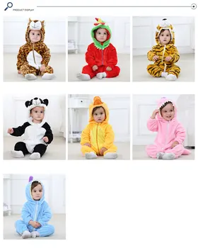 0-5 let Baby Otroci Romper Jumpsuit nastavite Sleepshirt Hooded Pisane Živali Flanela otroci oblačila Mobilni Telefon Dodatki