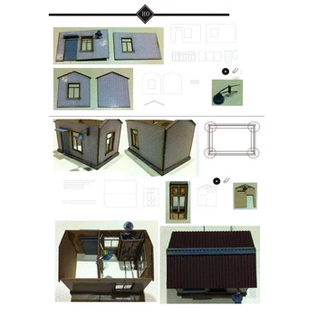 1:87 HO Merilu Železniške Hiši Model Pesek Tabela Scene Dekoracijo Modela Stavbe Kompleti