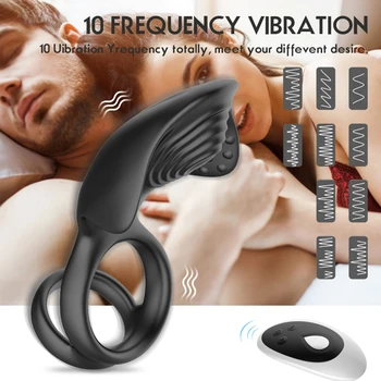 10 Načini Vibracijska Penis Massager Obroč Dildo Spolnih Igrač za Moške Moda Massager Moški Čistost Krletka Modo Ropstva Vibratorji