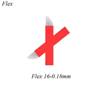 100 kozarcev NANO Rdeče 0.18 mm 16 Flex Microblading Tebori Agulhas Igle za Stalno Ličila Blaga Priročnik za Obrvi Rezila