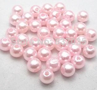 1000pcs 8 mm roza krog-briljantno kroglice Pearl Večino 3D Pearl Telefon Primeru DIY Deco Design Oskrbe čar nakit dodatki