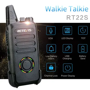 10pcs RETEVIS RT22S Mini Walkie Talkie FRS VOX Skrit Zaslon dvosmerni Radijski Komunikator USB Polnjenje (Walkie-talkie oddajnik in Sprejemnik