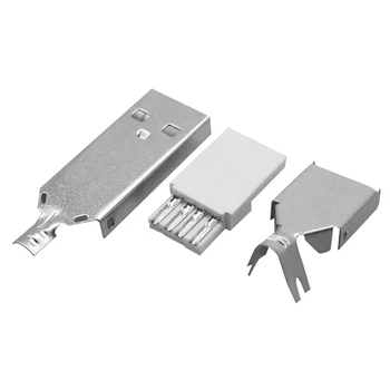 10PCS USB 2.0 Tip A 4 Pin 30V 1.5 Moški Vtič Spajkalna Žica Vtičnico Priključite Električni Priključki Priključki