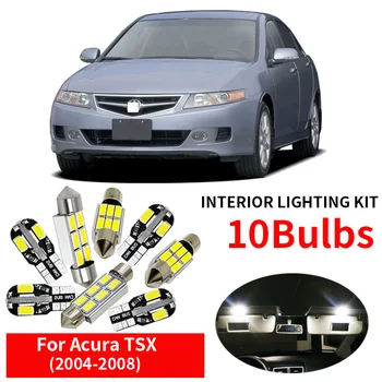 10x Canbus Napak LED Notranja Luč Kit Paket za 2004-2008 Acura TSX Pribor Zemljevid Dome Trunk Licenco Svetlobe