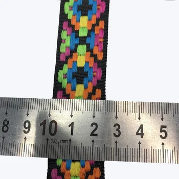 10yards/veliko širok 2,5 cm Žakarske Tkanine Traku Okraskov Geometrijske quadrangle načrta za oblačila pribor LS-0771