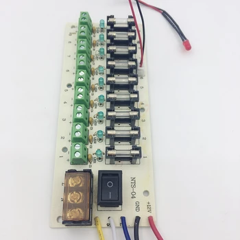 12V DC napajanje distribucijskih 9-način PCB board terminal blok za preklopno napajanje električne energije trenutno napeljave LED stikalo 9CH