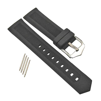 19 mm, 21 mm 24 mm Silikonski Watch Trak iz Nerjavnega Jekla Sponke z Pomladi Bar Primerna Oprema Šport ura Trak