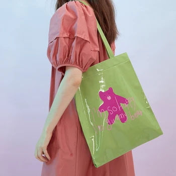 2019 YIZISTORE izvirno ustvarjalno smešno steklom PU usnje ramo torbe, prenosni nakupovalne torbe v ENOSTAVNO serije(ZABAVNIH KIK)