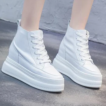 2020 Britanski stil nove Ženske Škornji Platformo Notranji povečanje Ženske Škornji Preprost jeseni Ženske čevlje Botas De Mujer ay900