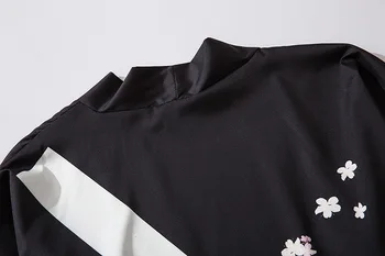 2020 Harajuku Japonski Valovi Priložnostne Tiskanja Cvet Kimono Ulične Moški Ženske Jopico Kitajski Znak Tanek Plašč Oblačila