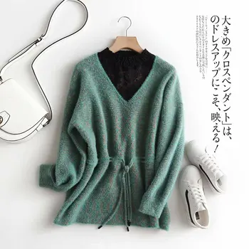 2020 jeseni in pozimi nov ženski pulover korejska različica čipke šivi, ovratnik z vrvico, cvet linije pulover ženske
