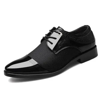 2020 Moških Poslovnih Oxford Čevlji blagovne Znamke Moških Poroko Pointy Čevlji Moški Formalno Čevlji Čipke-Up Moških Kakovosti Obleko, Čevlji plus velikost 38-48