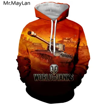 2020 Nov slog 3d-Modni Moški puloverji s kapuco Igre World Of Tanks vzorci Tiskanih Moški Ženske Priložnostne Harajuku Hoodie Sweatshirts 5XL