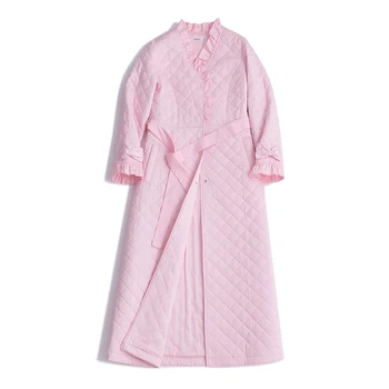 2020 Pozimi Nove Bombažne Spalne Halje Ženski Toplo Princesa Sleepwear Ženska Dolgo sleeved Zgostitev kopalni plašč Kimono DS1008-2