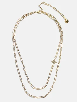 2020 visoke Kakovosti Poročni nakit Janež star ogrlica Elegantno dvojno plast povezavo verige north star čar ogrlice