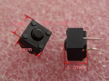 20pcs/veliko izvirnih HUANO square 2 noge miško mikro stikalo 6 * 6 * 5.2 mm se lahko uporabljajo za srednji gumb Deathadder 2013