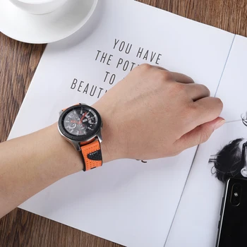 22 mm Pravega Usnja Watch Band za Samsung Prestavi Galaxy S3 Watch 3 46mm Športna Zapestnica Watch Trak Ženske Moški 22 mm manžeta