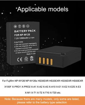 2Pcs 1260mAh NP-W126 NP W126 NP-W126S W126S Baterija +LCD Dvojni Polnilec za Fuji X-Pro1 XPro1 X-T1 XT1,HS30EXR HS33EXR X PRO1