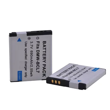 2Pcs 690mAh DMW-BCL7 BCL7 BCL7E Baterija za Panasonic Lumix DMC-FH10, DMC-FS50, DMC-SZ10, DMC-SZ9, DMC-SZ8, DMC-SZ3, DMC-XS1,XS3