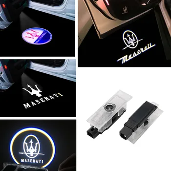 2X Avto LED Vrata Projekcija Logotipa Luč Za Maserati Quattroporte2009-2017 Ghibli20014-2017 Levante Dobrodošli Svetilke pribor