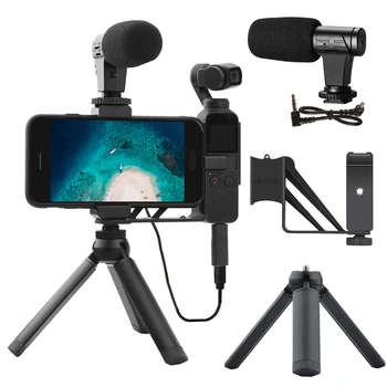 3.5 mm, Mikrofon Mikrofon za DJI OSMO Žep/Pocket 2 Audio Adapter, Priključek za Telefon Gori Imetnik Namizno Stojalo za Vlogging Živo