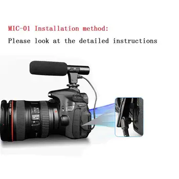 3,5 mm Stereo Kamera Mikrofon VLOG Fotografija Intervju Digitalni Govori Video Snemanje Mikrofona za Nikon Canon DSLR Fotoaparat