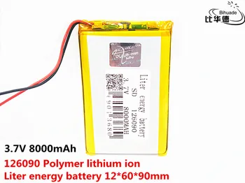 3,7 V 8000mAh 126090 Litij-Polymer Li-Po baterija li ionska Baterija za Polnjenje Lipo celic Za Diktafon Naprave Mobilni Prenosni GPS