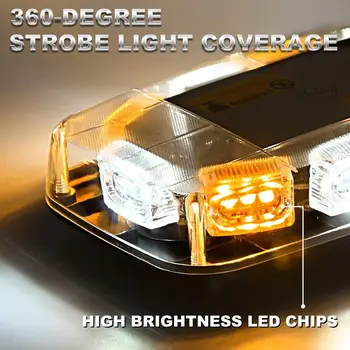 30 LED Avto Stroboskopske Luči Rumena avtovleka Sili Opozorilo Strobe Flash Luči Bar Z Močnim Magnetom