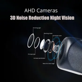 3D AHD 1080P Night Vision Nepremočljiva Pogled od Zadaj Vzvratno Kamero 12V Univerzalni Parkirni Backup Cam za AHD Zaslon Android Radio